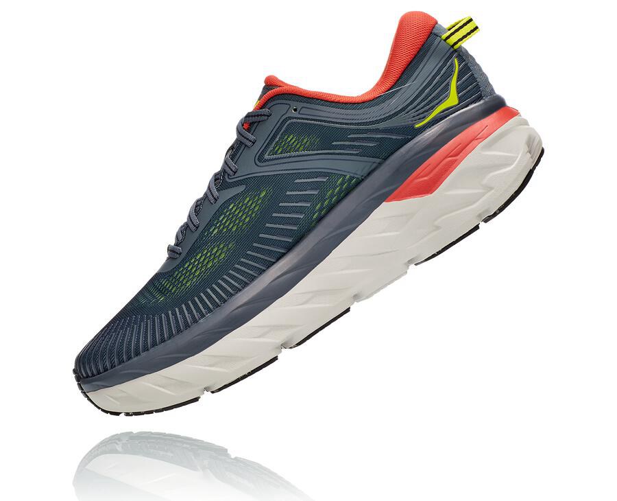 Hoka Australia One One Bondi 7 - Mens Running Shoes Navy - WYAER-0689